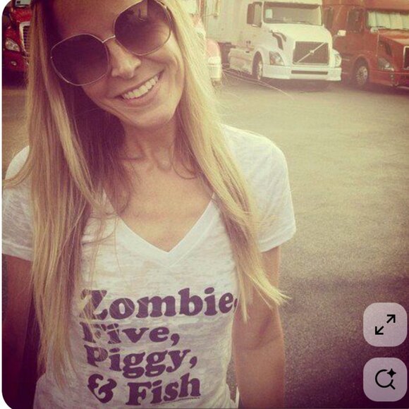 RARE! ROB ZOMBIE FIVE PIGGY & FISH Official Band T-Shirt - Picture 4 of 4